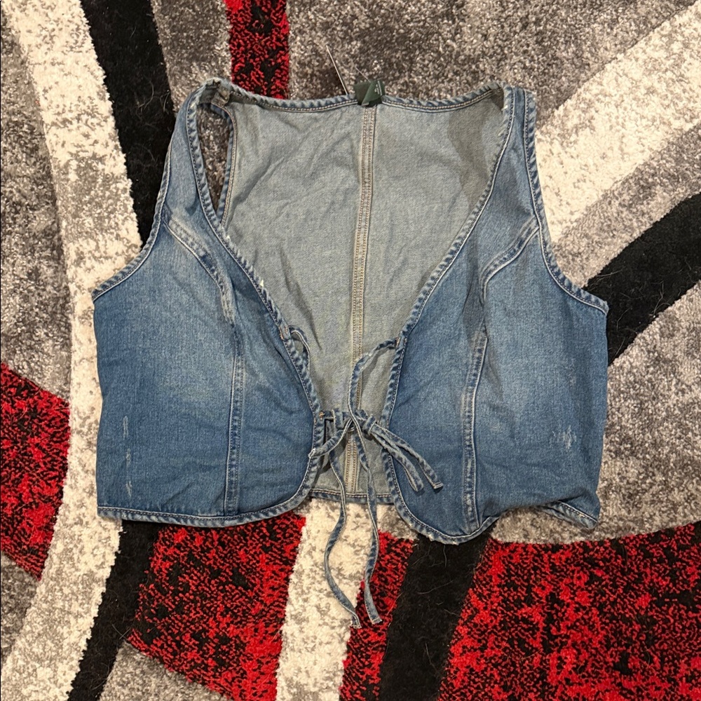 Wild Fable Denim Blue Crop Top
